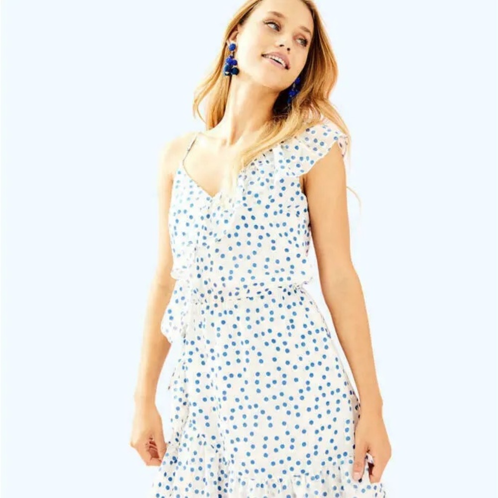 Lilly Pulitzer Madelina Dress - Bennett Blue Polka Dot